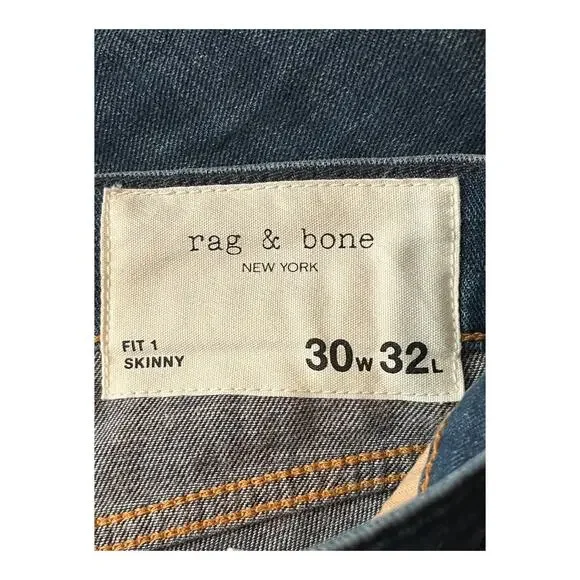 Rag & Bone jeans skinny Fit 1 denim blue size 30x32 - Picture 4 of 6